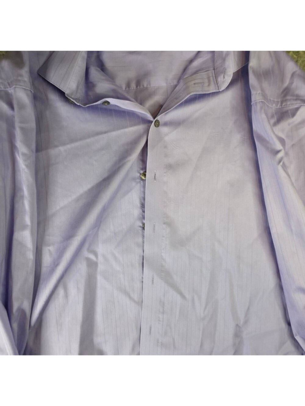 Kenneth Cole Reaction Mens Lavender Striped Wrinkle-Free Dress Shirt XL 17 34-35 - Picture 2 of 11